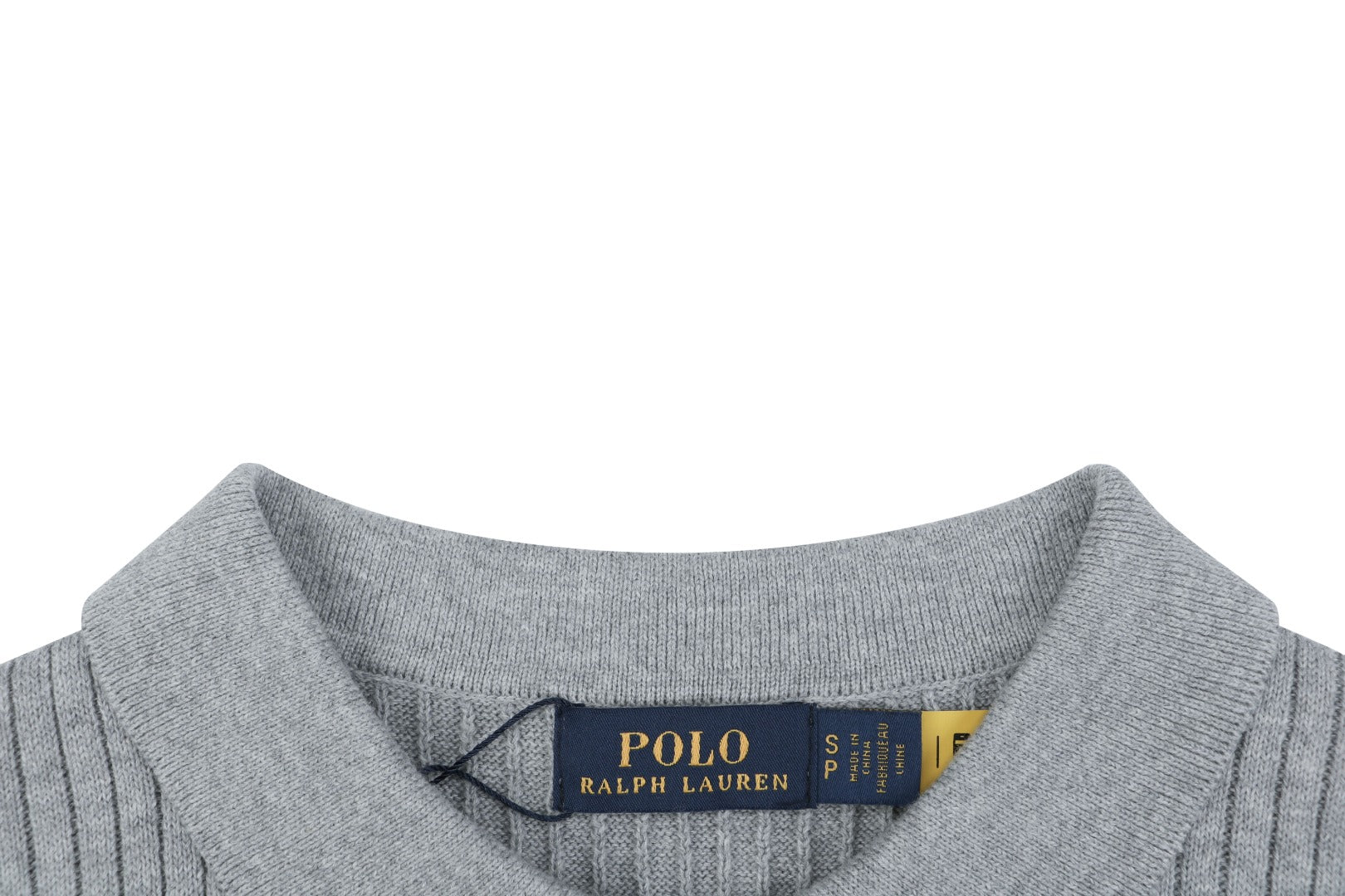 Ralph Lauren Pony Logo Waffle-Knit Short Sleeve Polo – Grey