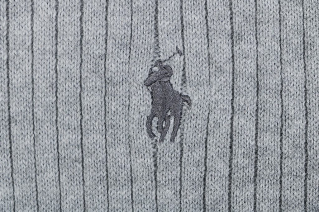 Ralph Lauren Pony Logo Waffle-Knit Short Sleeve Polo – Grey