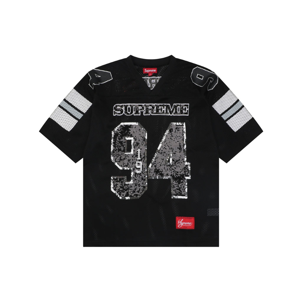 Supreme ‘94 Sequin Mesh Football Jersey – Black