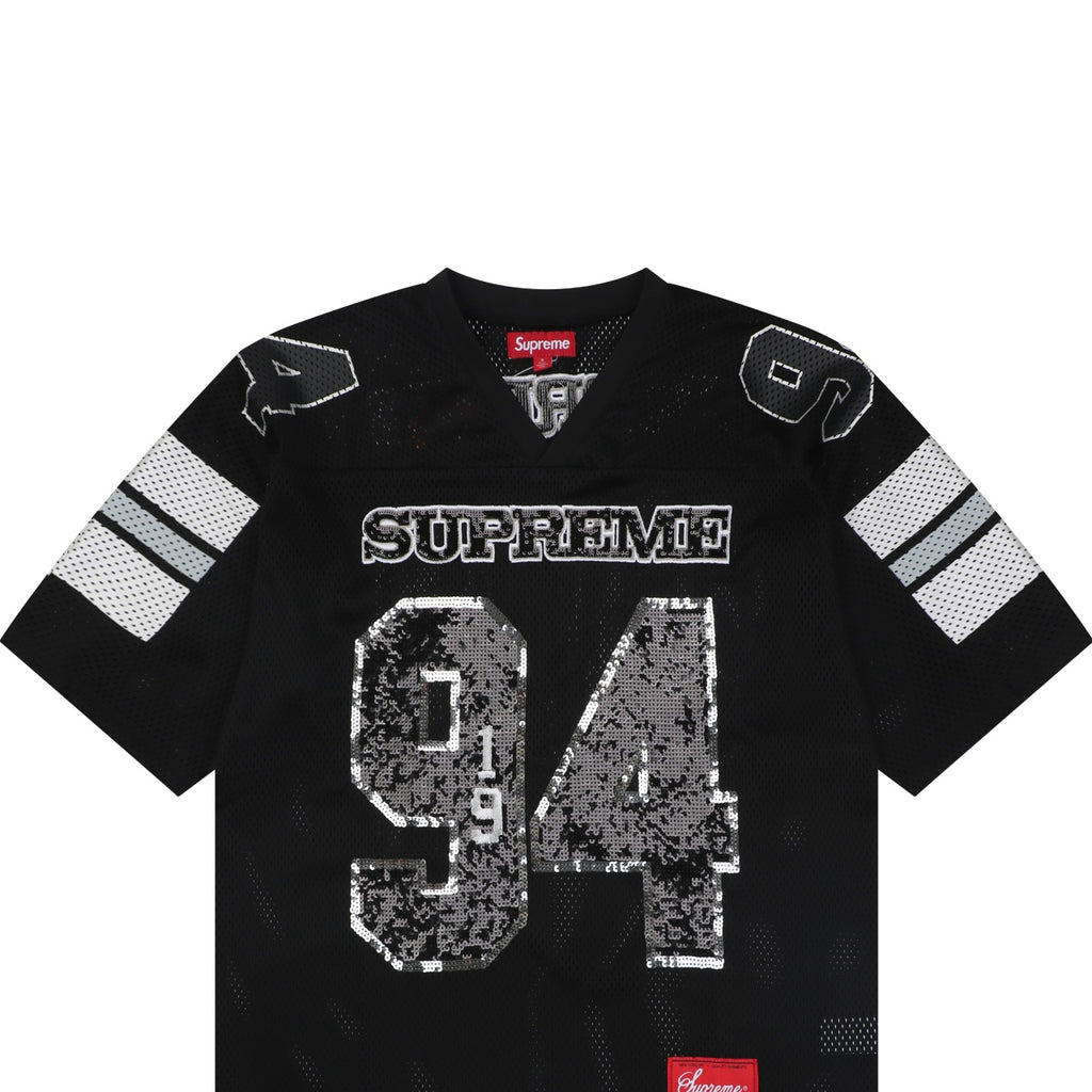 Supreme ‘94 Sequin Mesh Football Jersey – Black