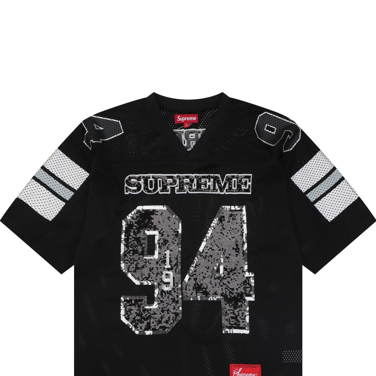 Supreme ‘94 Sequin Mesh Football Jersey – Black