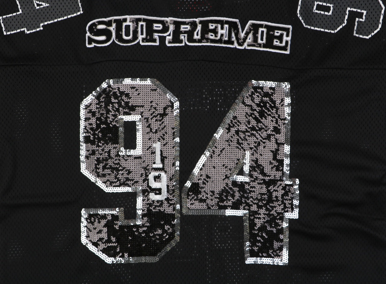 Supreme ‘94 Sequin Mesh Football Jersey – Black