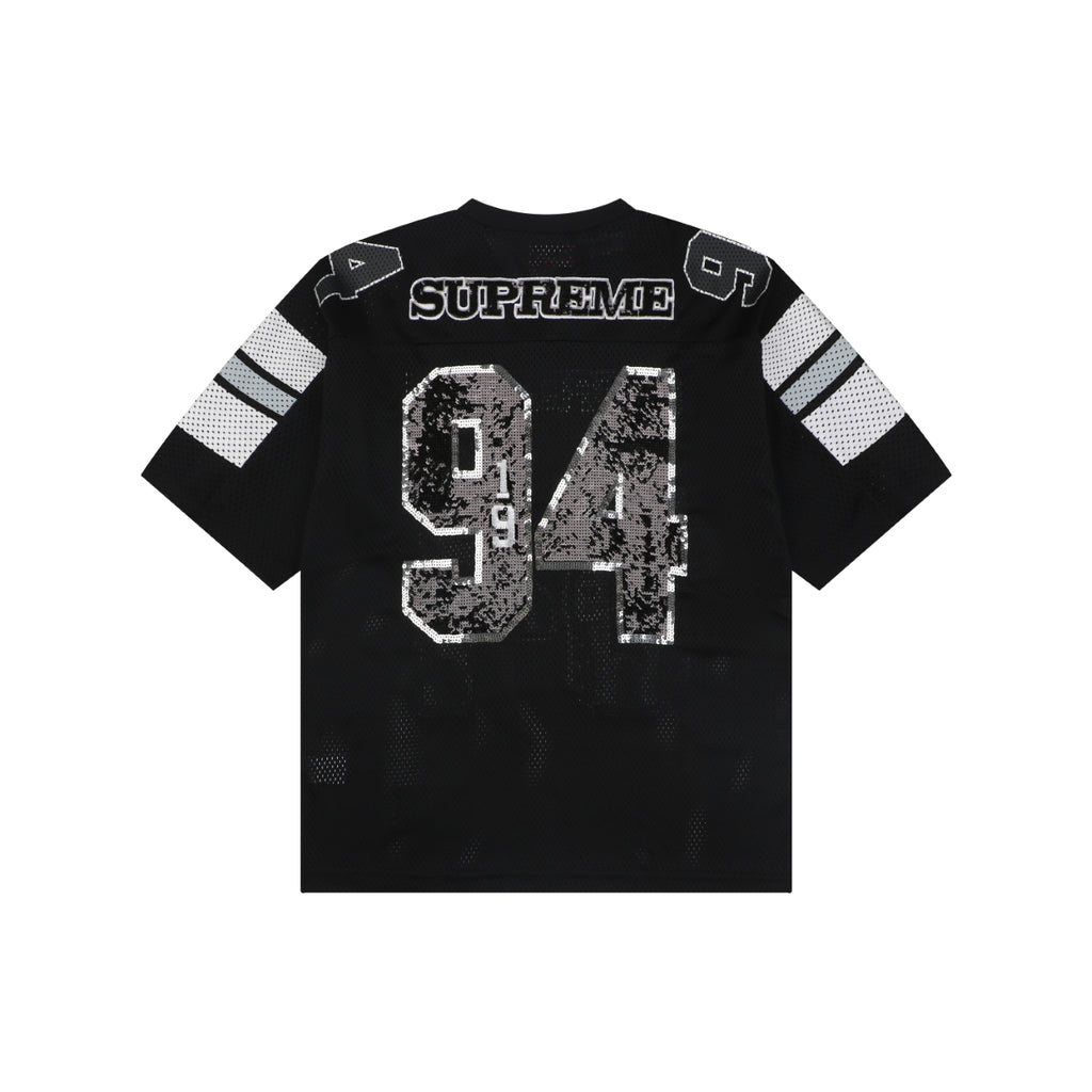 Supreme ‘94 Sequin Mesh Football Jersey – Black