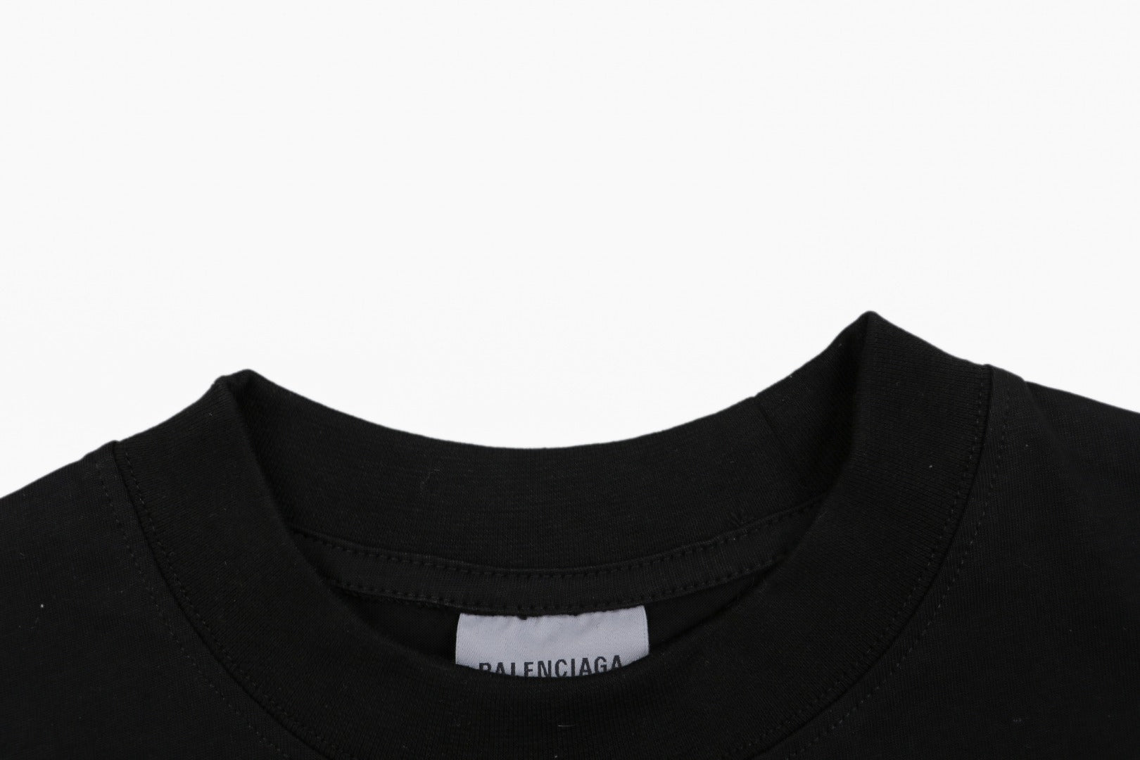 Balenciaga 520 Label Sticker Print Short Sleeve Tee – Black