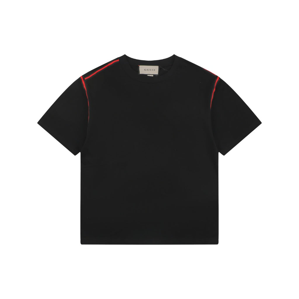 Gucci Shoulder Web Trim Short Sleeve Tee – Black