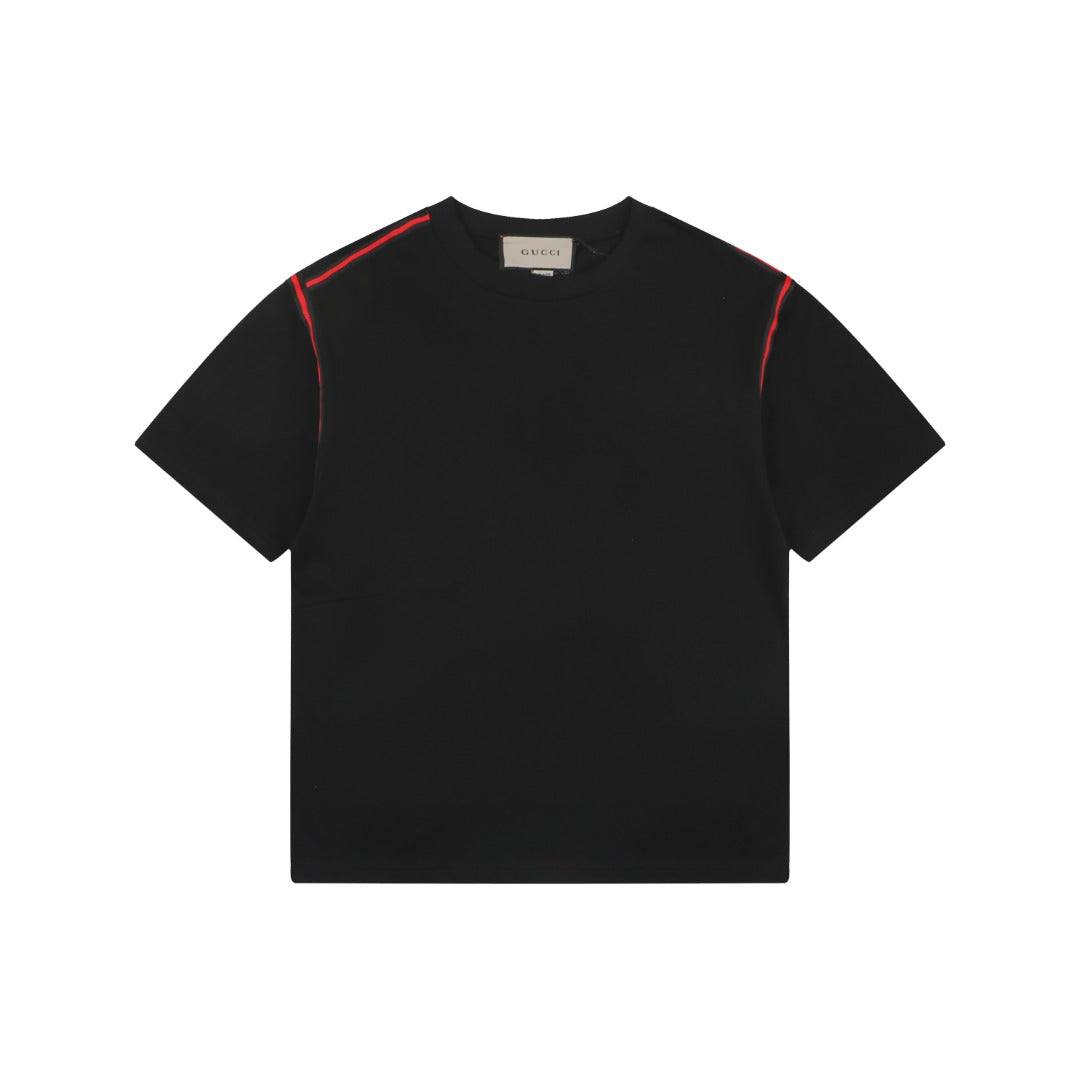 Gucci Shoulder Web Trim Short Sleeve Tee – Black