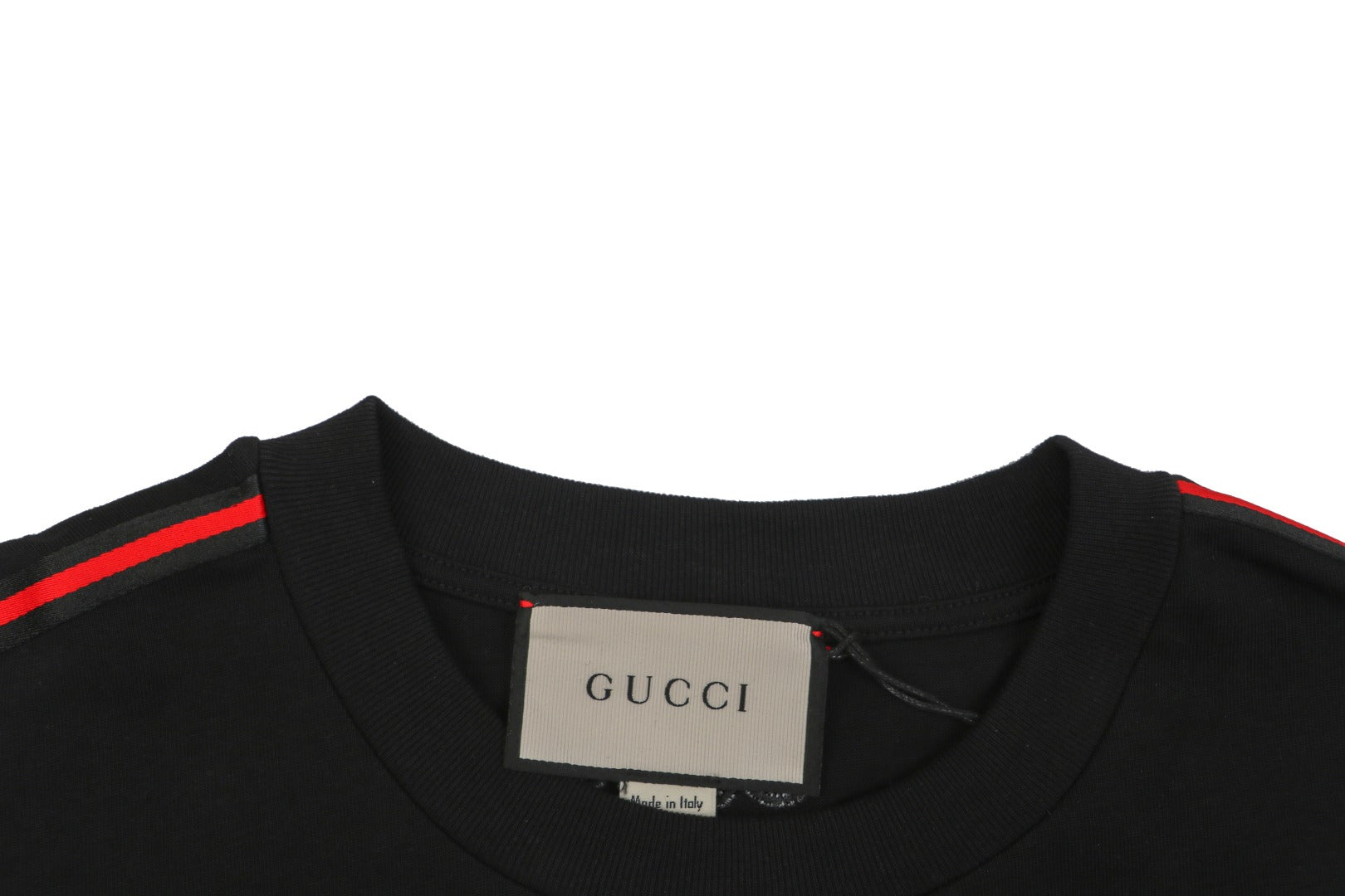 Gucci Shoulder Web Trim Short Sleeve Tee – Black