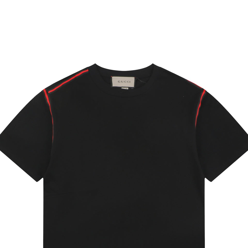 Gucci Shoulder Web Trim Short Sleeve Tee – Black