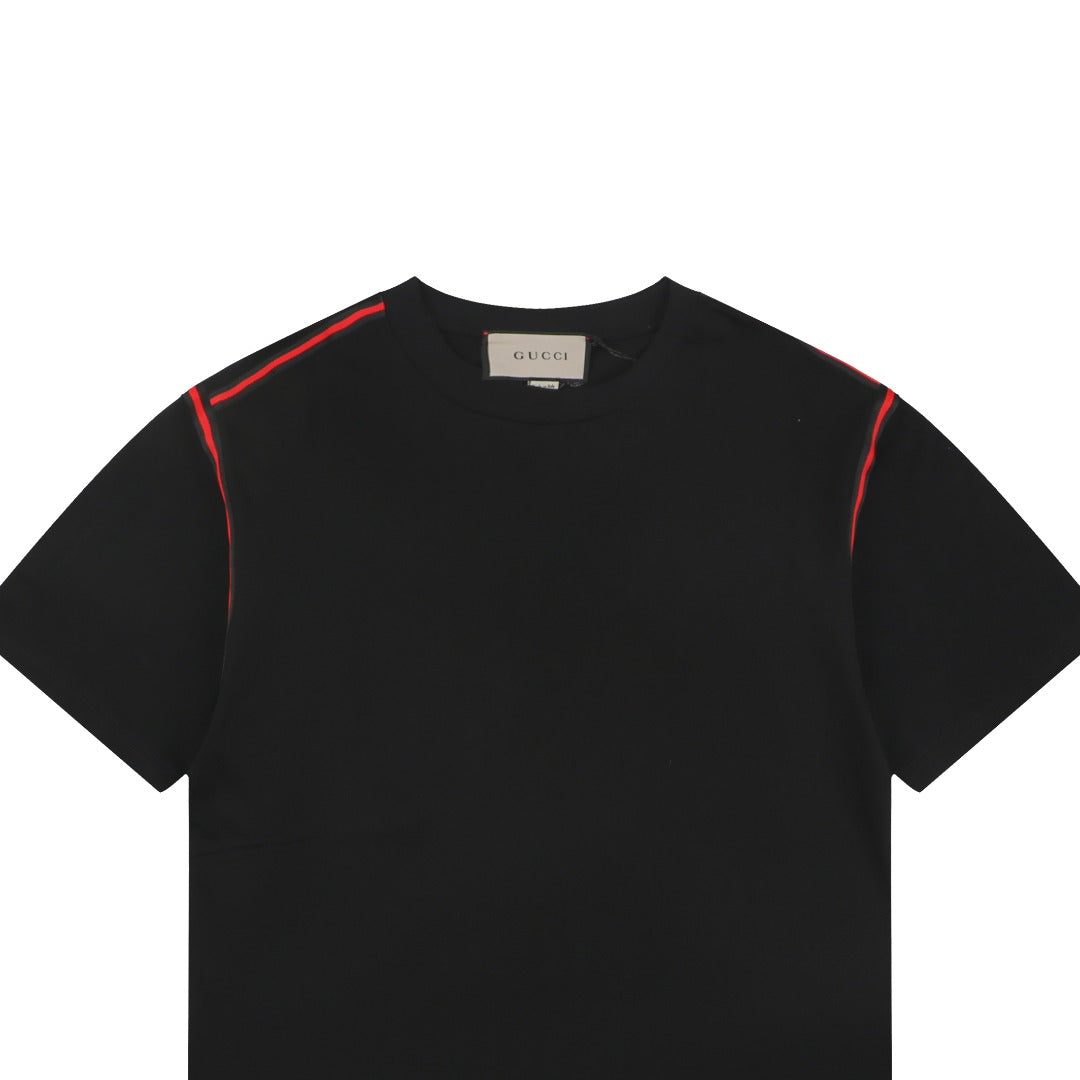 Gucci Shoulder Web Trim Short Sleeve Tee – Black