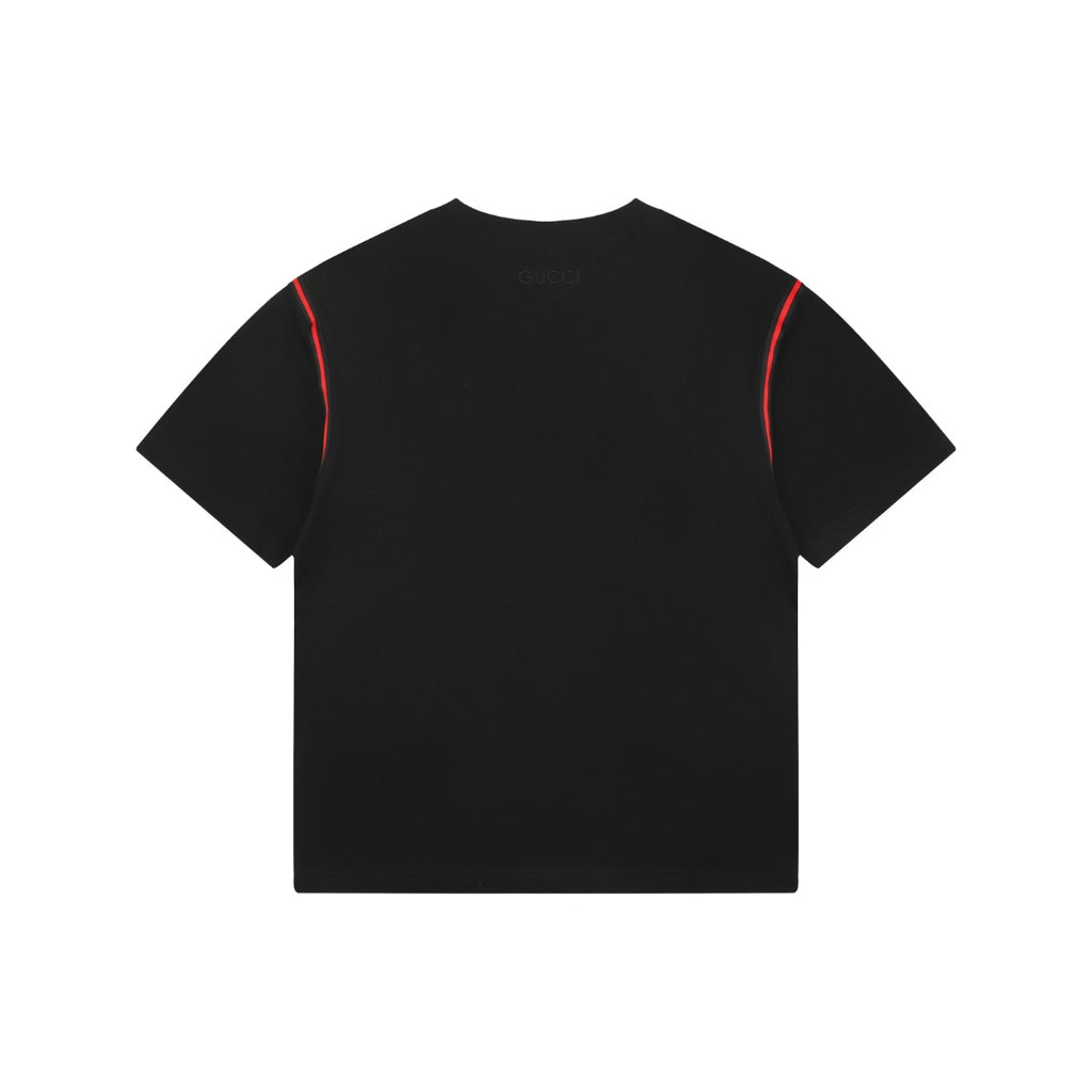 Gucci Shoulder Web Trim Short Sleeve Tee – Black