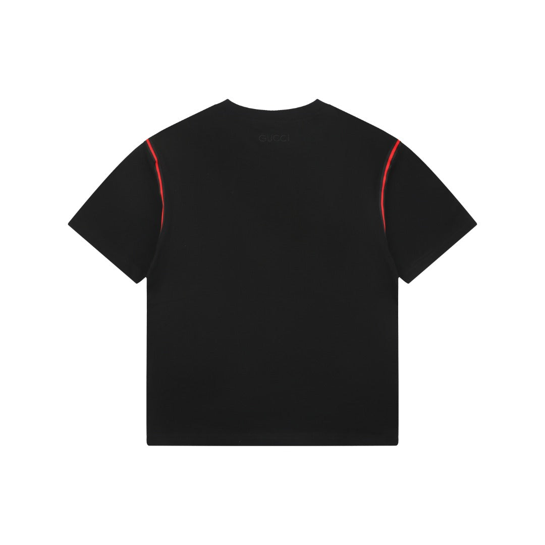 Gucci Shoulder Web Trim Short Sleeve Tee – Black