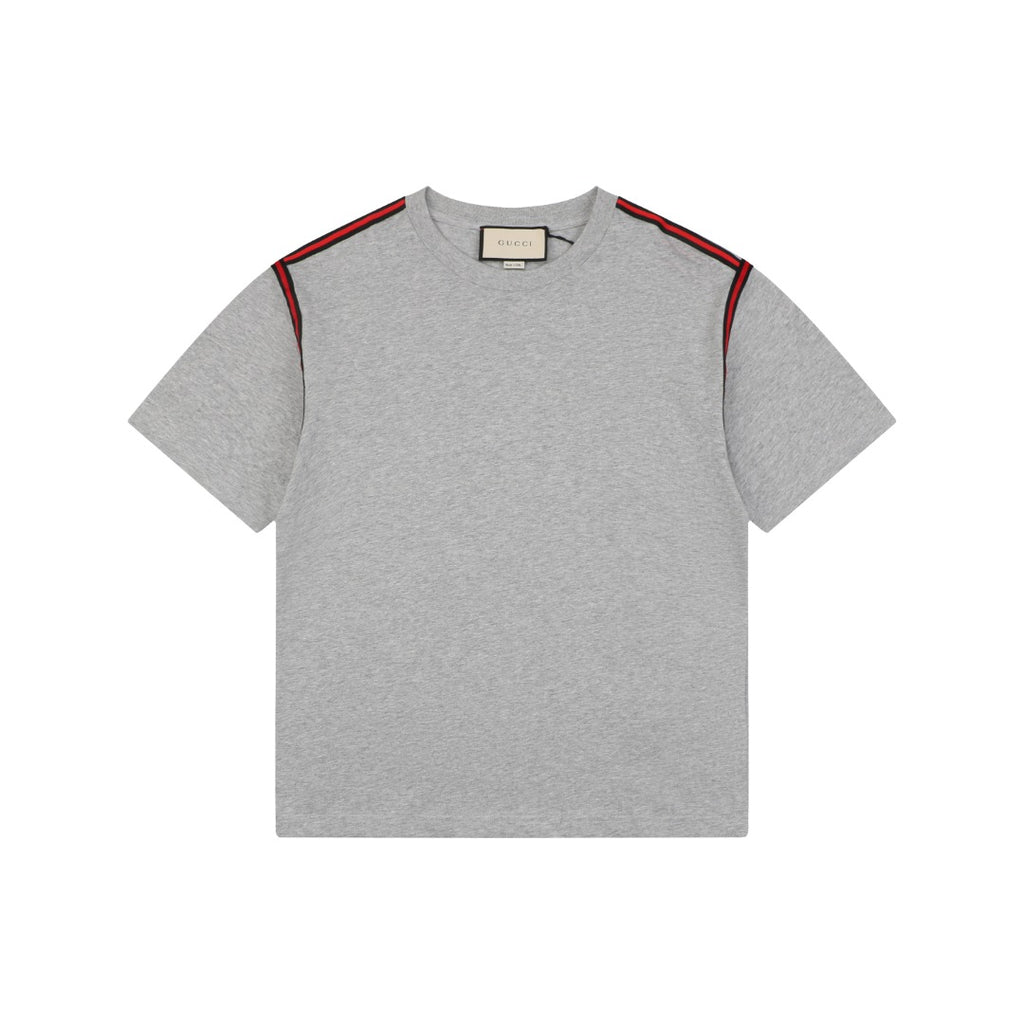 Gucci Shoulder Web Trim Short Sleeve Tee – Grey