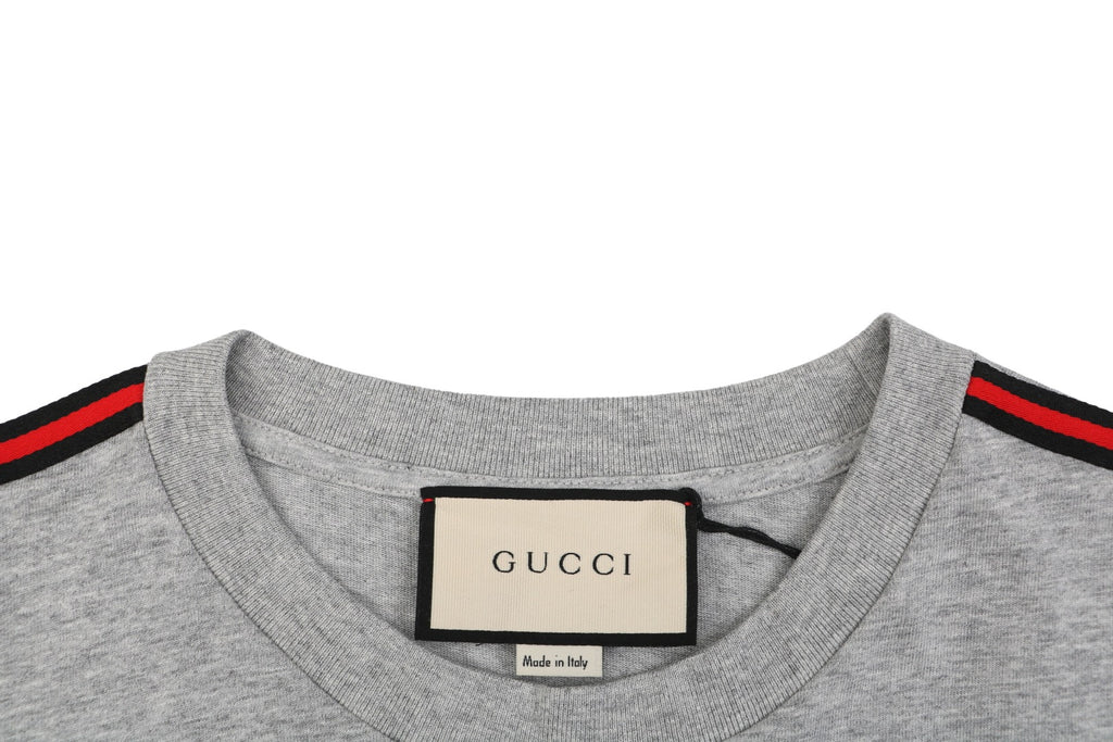 Gucci Shoulder Web Trim Short Sleeve Tee – Grey