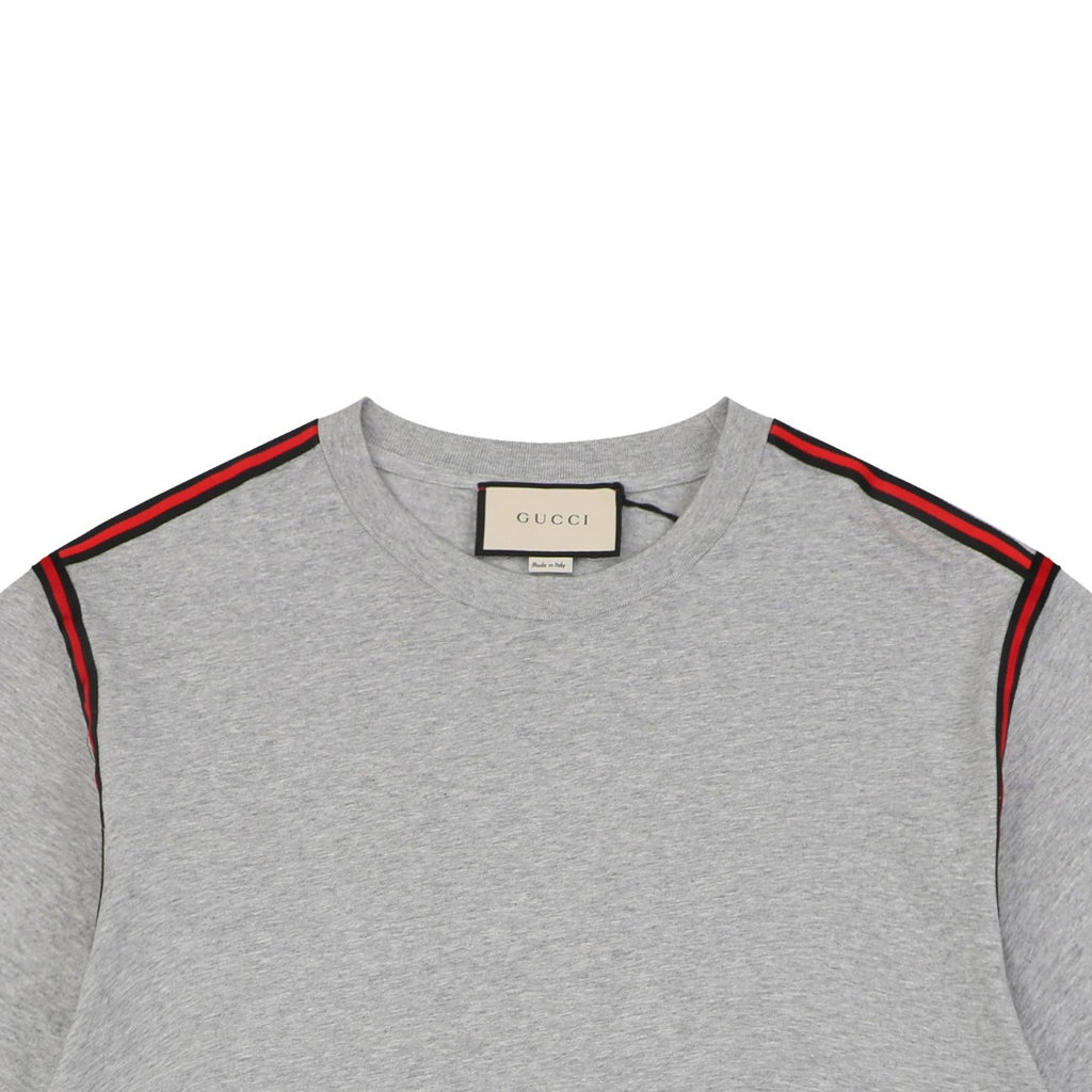 Gucci Shoulder Web Trim Short Sleeve Tee – Grey