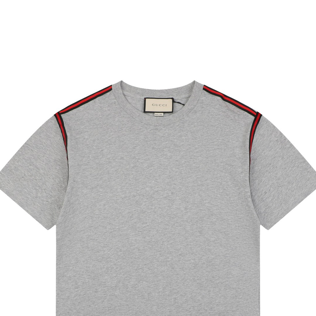 Gucci Shoulder Web Trim Short Sleeve Tee – Grey