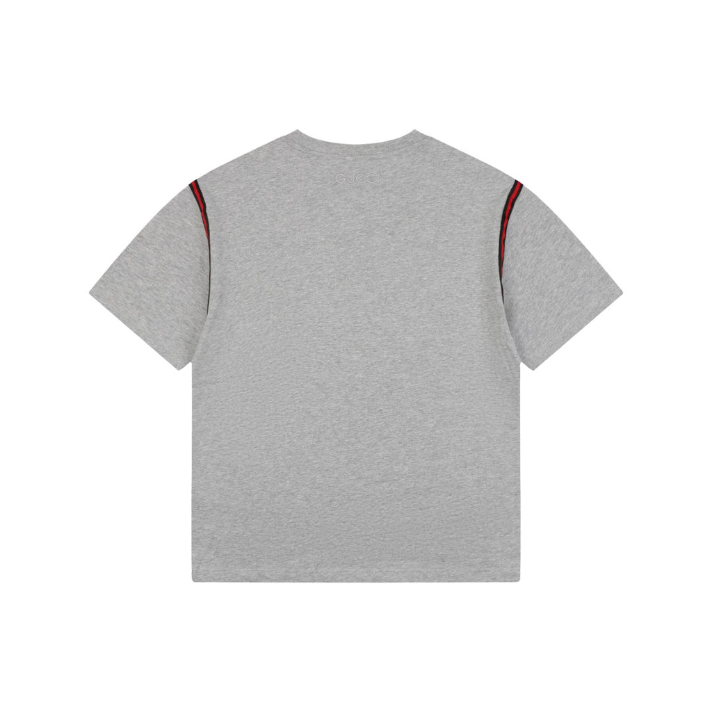 Gucci Shoulder Web Trim Short Sleeve Tee – Grey