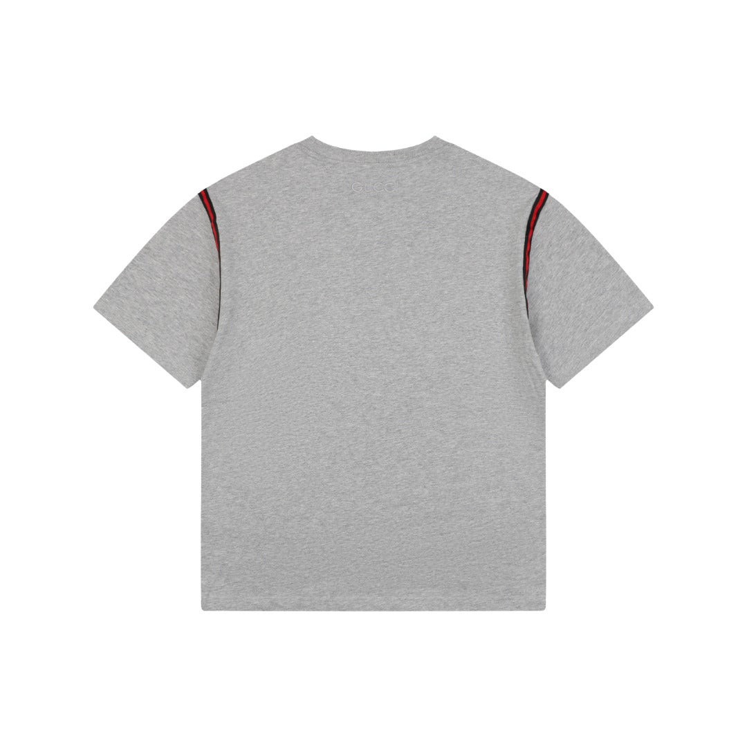 Gucci Shoulder Web Trim Short Sleeve Tee – Grey