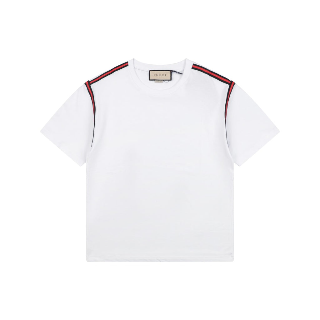Gucci Shoulder Web Trim Short Sleeve Tee – White