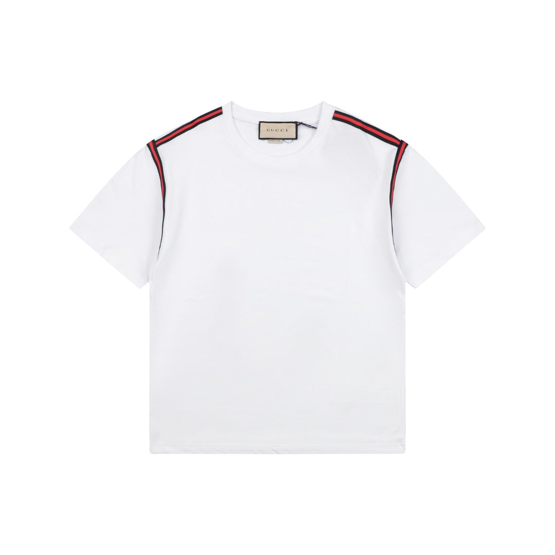 Gucci Shoulder Web Trim Short Sleeve Tee – White