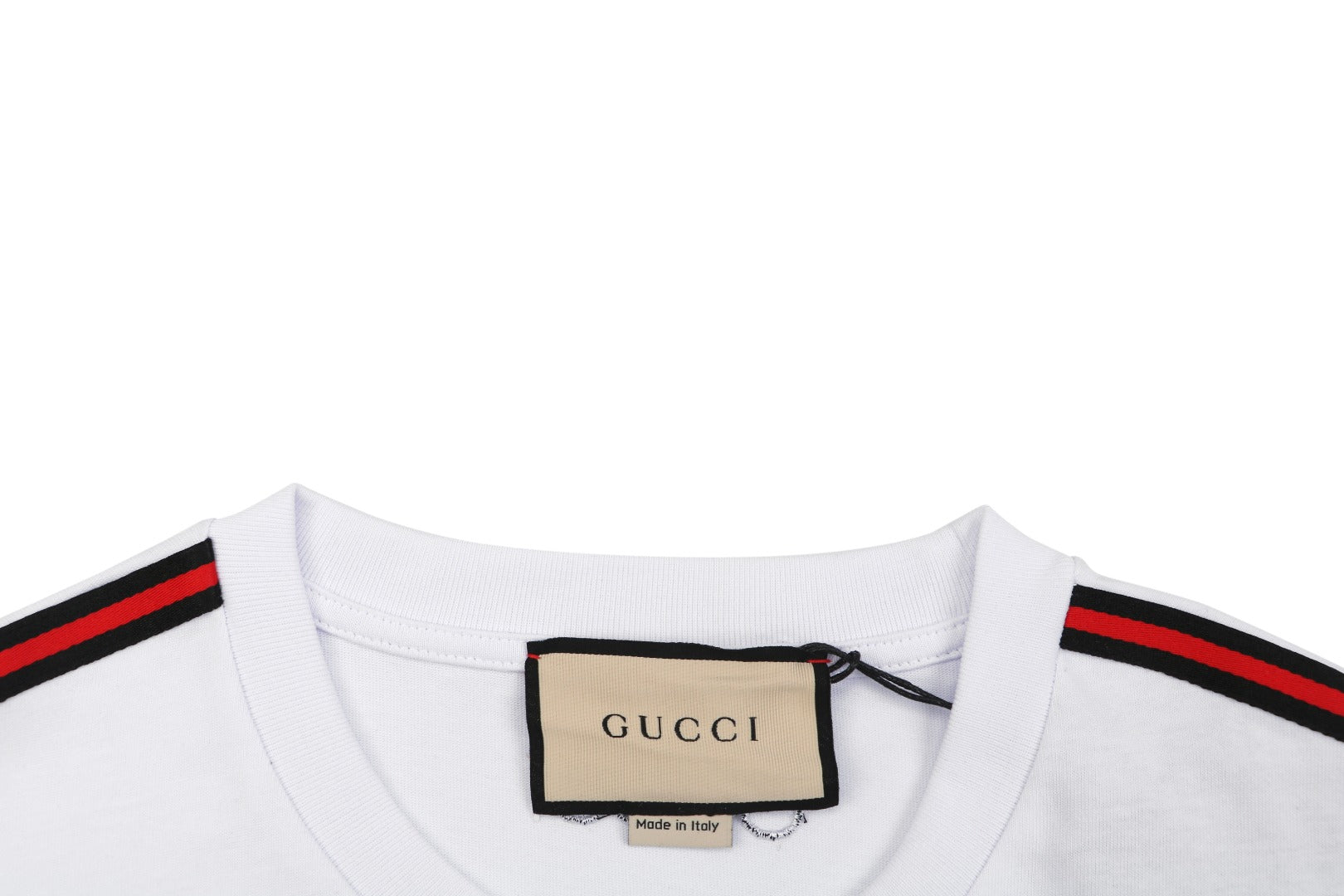 Gucci Shoulder Web Trim Short Sleeve Tee – White