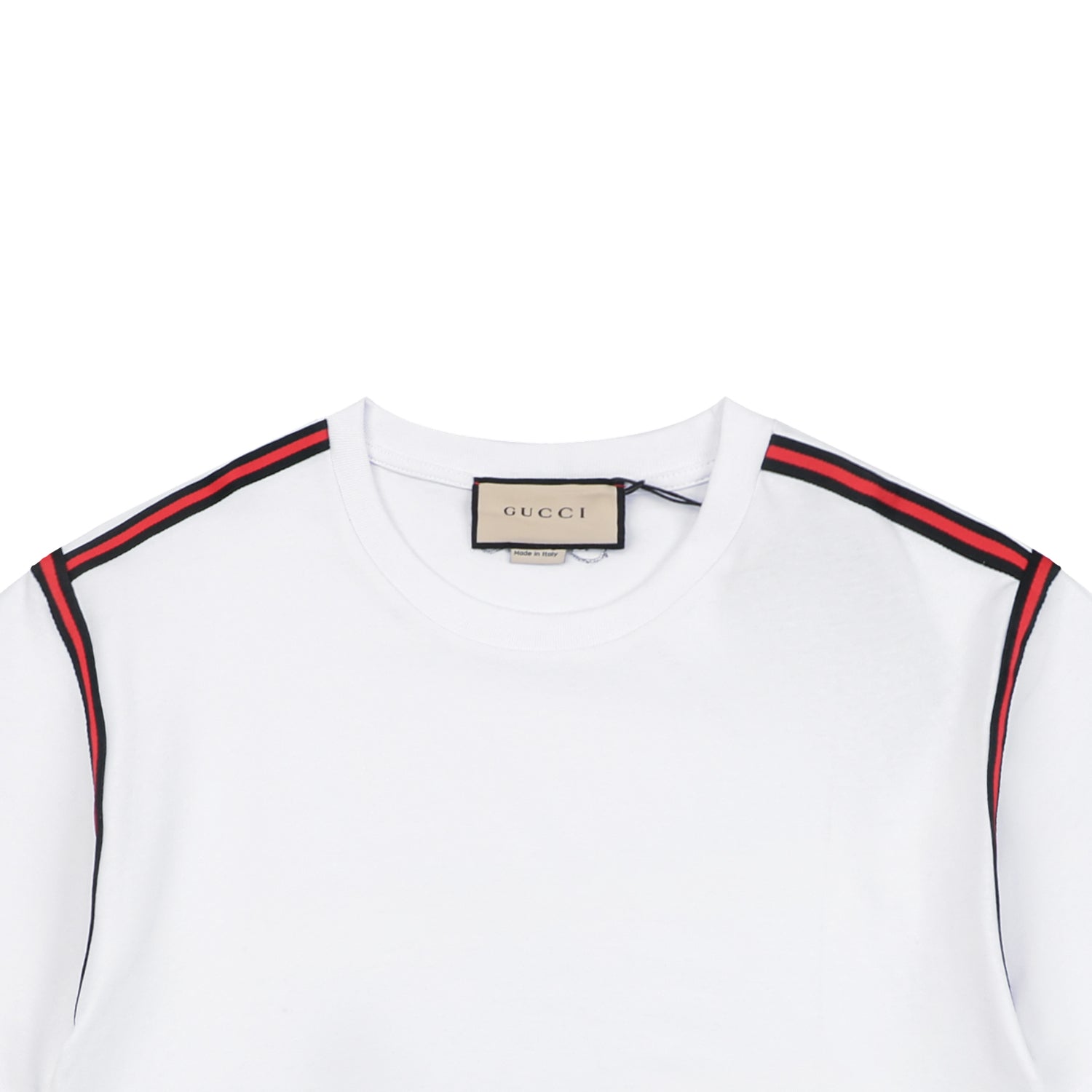 Gucci Shoulder Web Trim Short Sleeve Tee – White