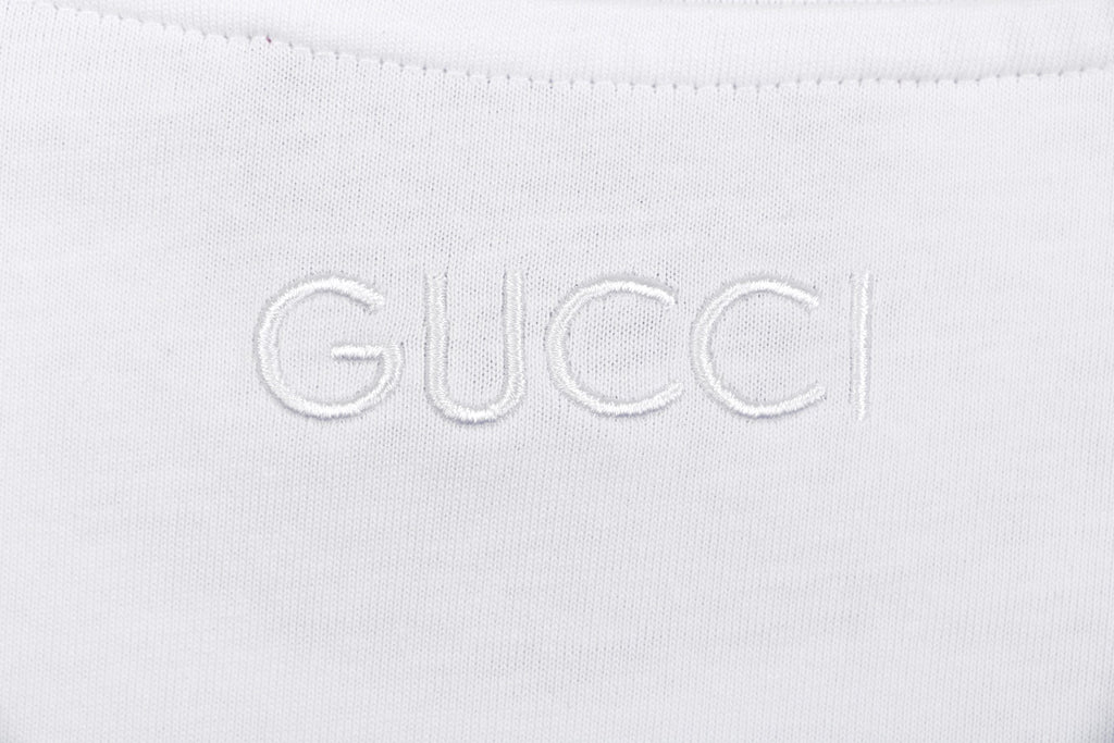 Gucci Shoulder Web Trim Short Sleeve Tee – White