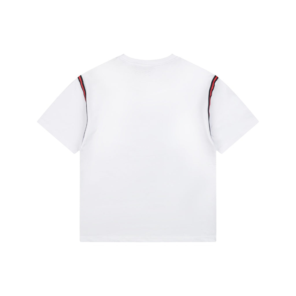 Gucci Shoulder Web Trim Short Sleeve Tee – White