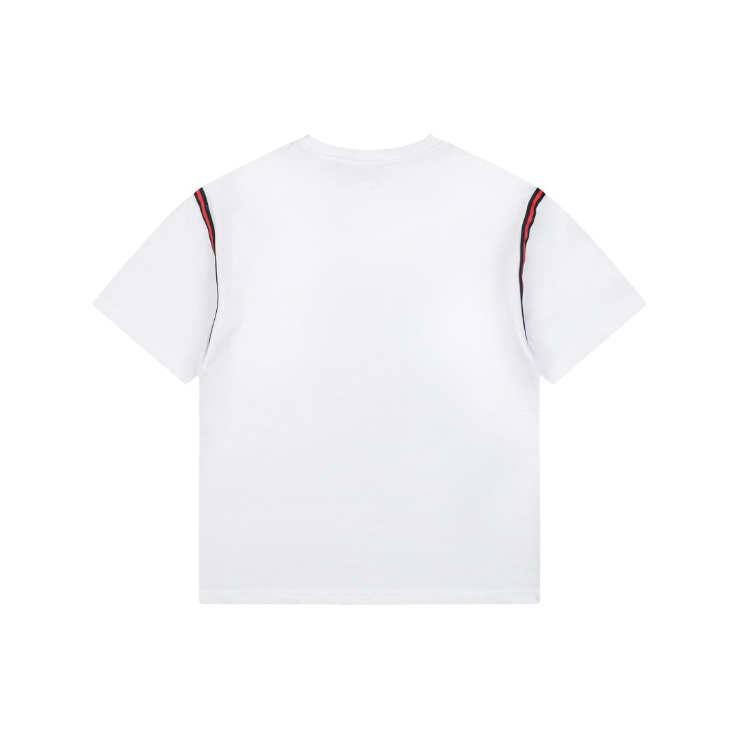 Gucci Shoulder Web Trim Short Sleeve Tee – White