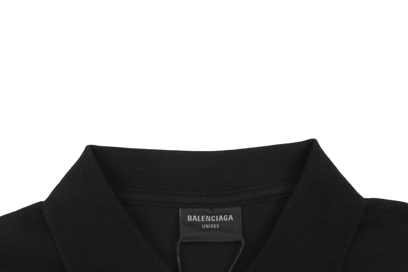 Balenciaga Red Wheat Ear Double-B Embroidered Polo Shirt – Black