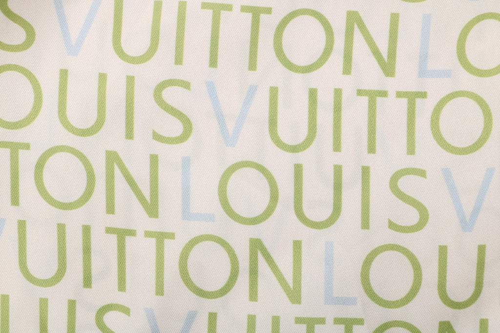 Louis Vuitton All-Over Monogram Letter Print Shorts — Cream / Green / Blue