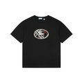 Burberry Oval Check Equestrian Knight Embroidered Short Sleeve Tee – Black