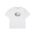 Burberry Oval Check Equestrian Knight Embroidered Short Sleeve Tee – White