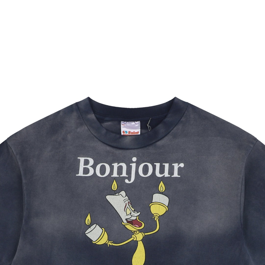 Saint Michael Lumière Candelabra Graphic Short Sleeve Tee – Washed Black
