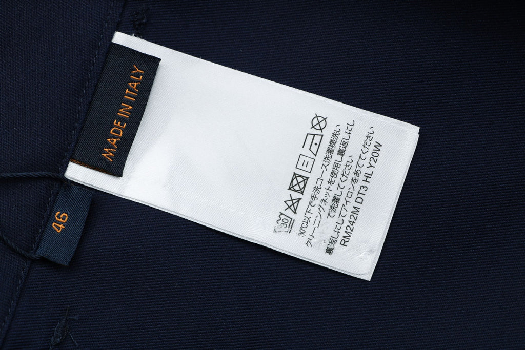 Louis Vuitton LV Monogram Leather Appliqué Shorts — Navy