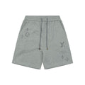 Louis Vuitton Hand-Drawn Monogram Stitch Embroidered Shorts — Grey