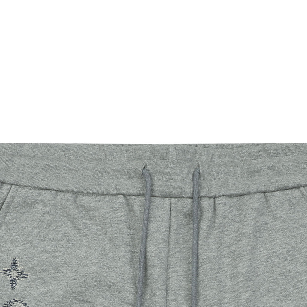 Louis Vuitton Hand-Drawn Monogram Stitch Embroidered Shorts — Grey
