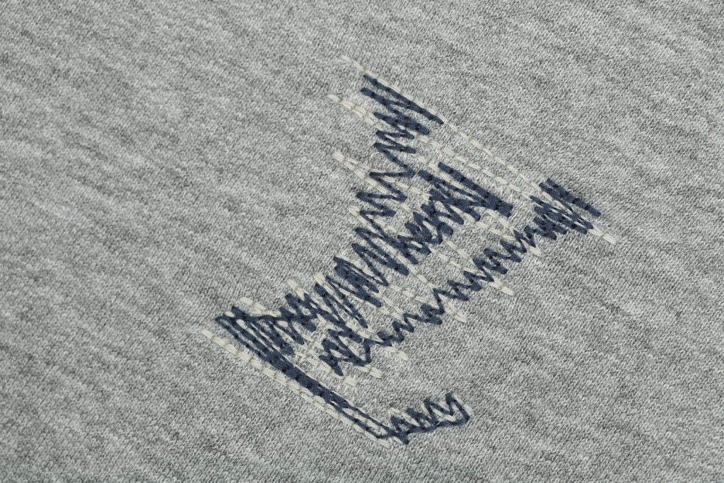 Louis Vuitton Hand-Drawn Monogram Stitch Embroidered Shorts — Grey