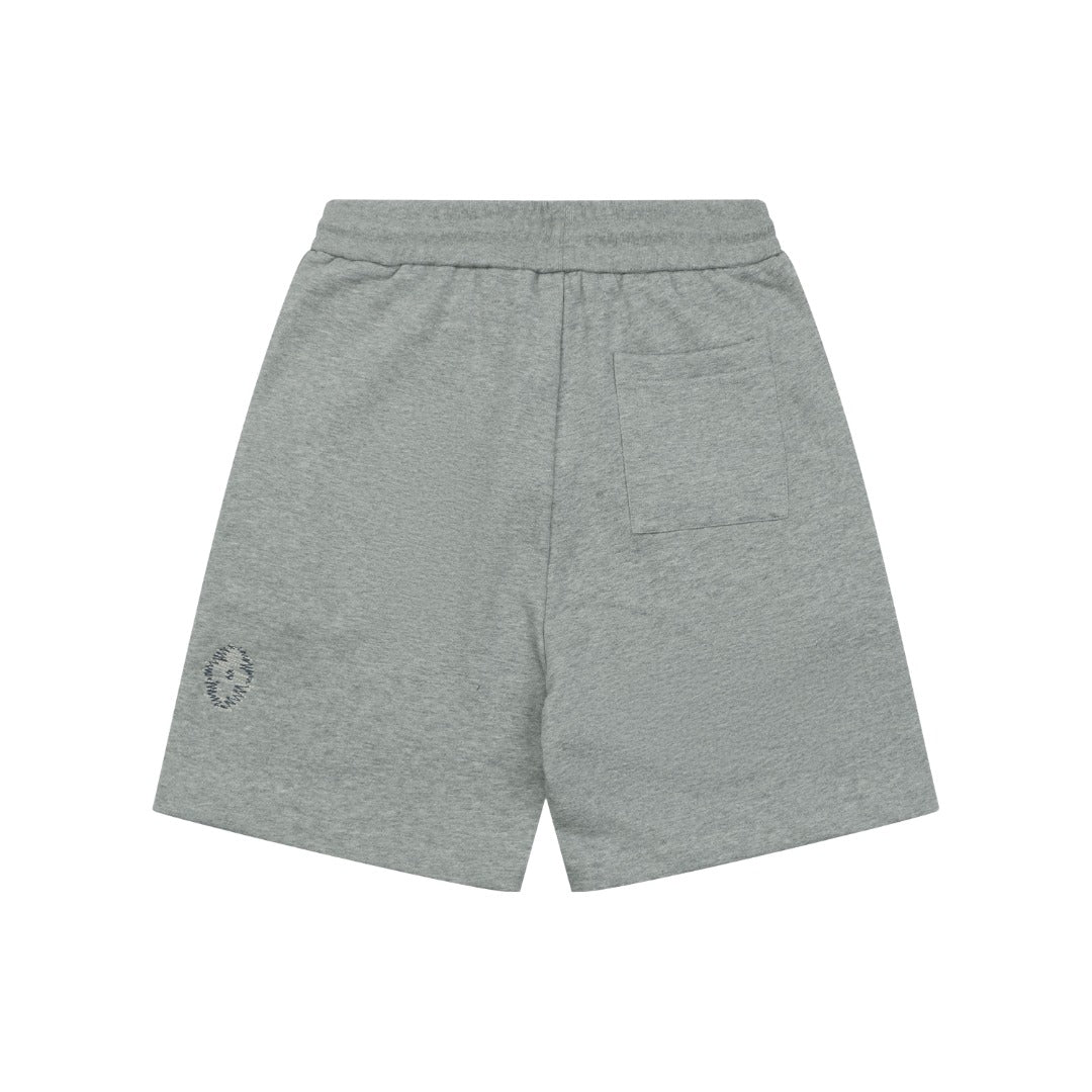 Louis Vuitton Hand-Drawn Monogram Stitch Embroidered Shorts — Grey