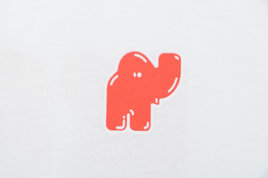 Kenzo Elephant Logo Bubble Letter Print Short Sleeve Tee — White