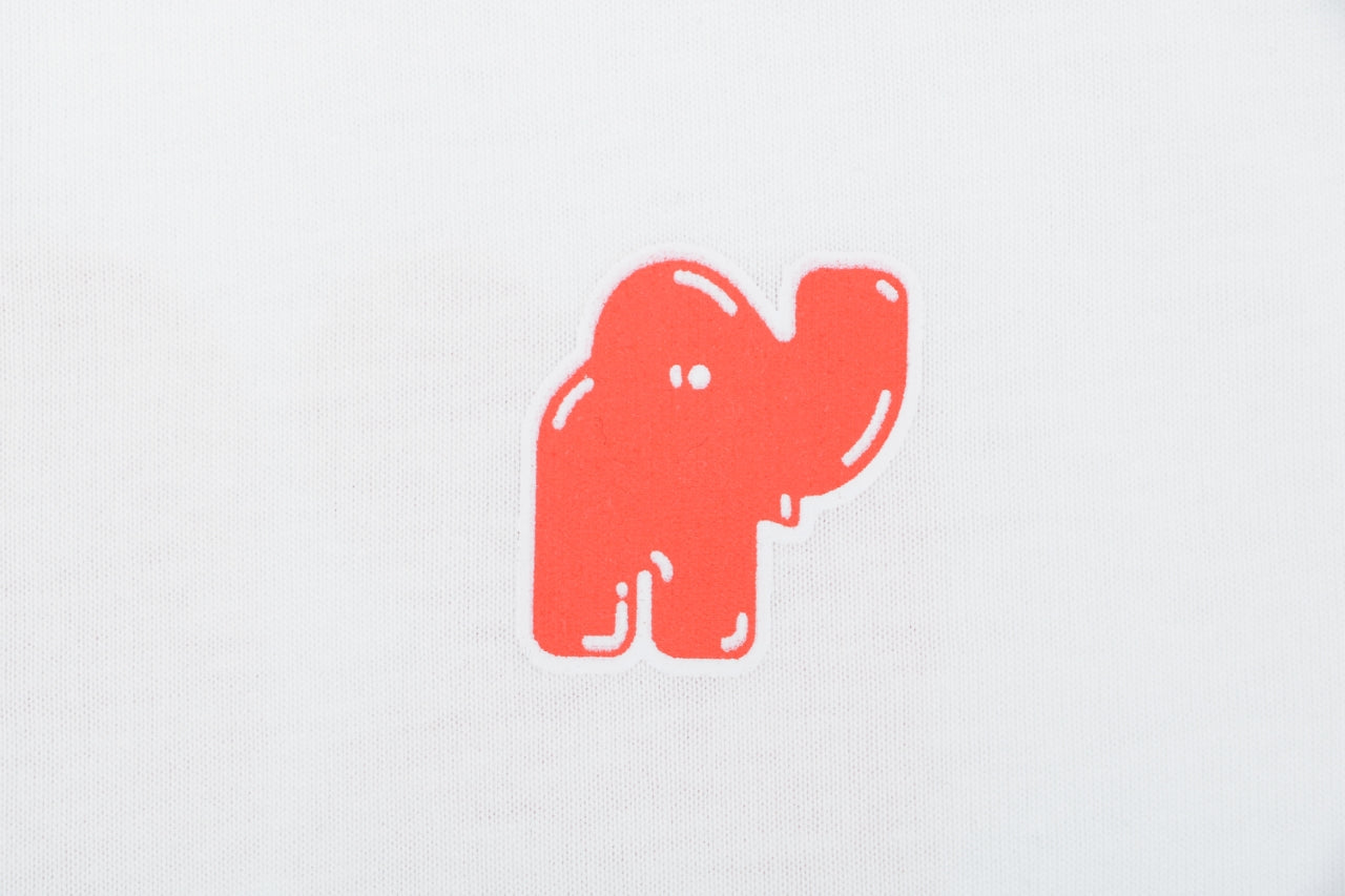 Kenzo Elephant Logo Bubble Letter Print Short Sleeve Tee — White