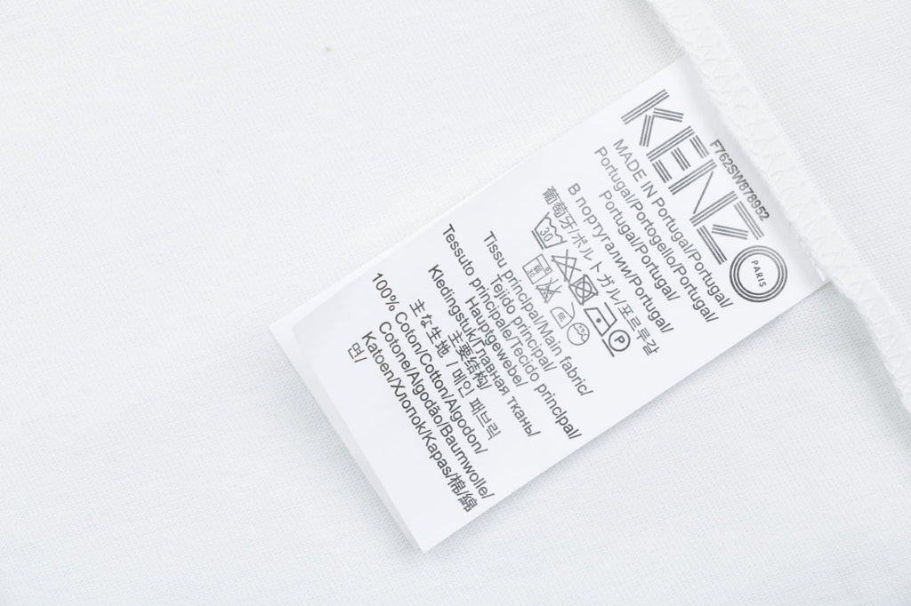 Kenzo Elephant Logo Bubble Letter Print Short Sleeve Tee — White