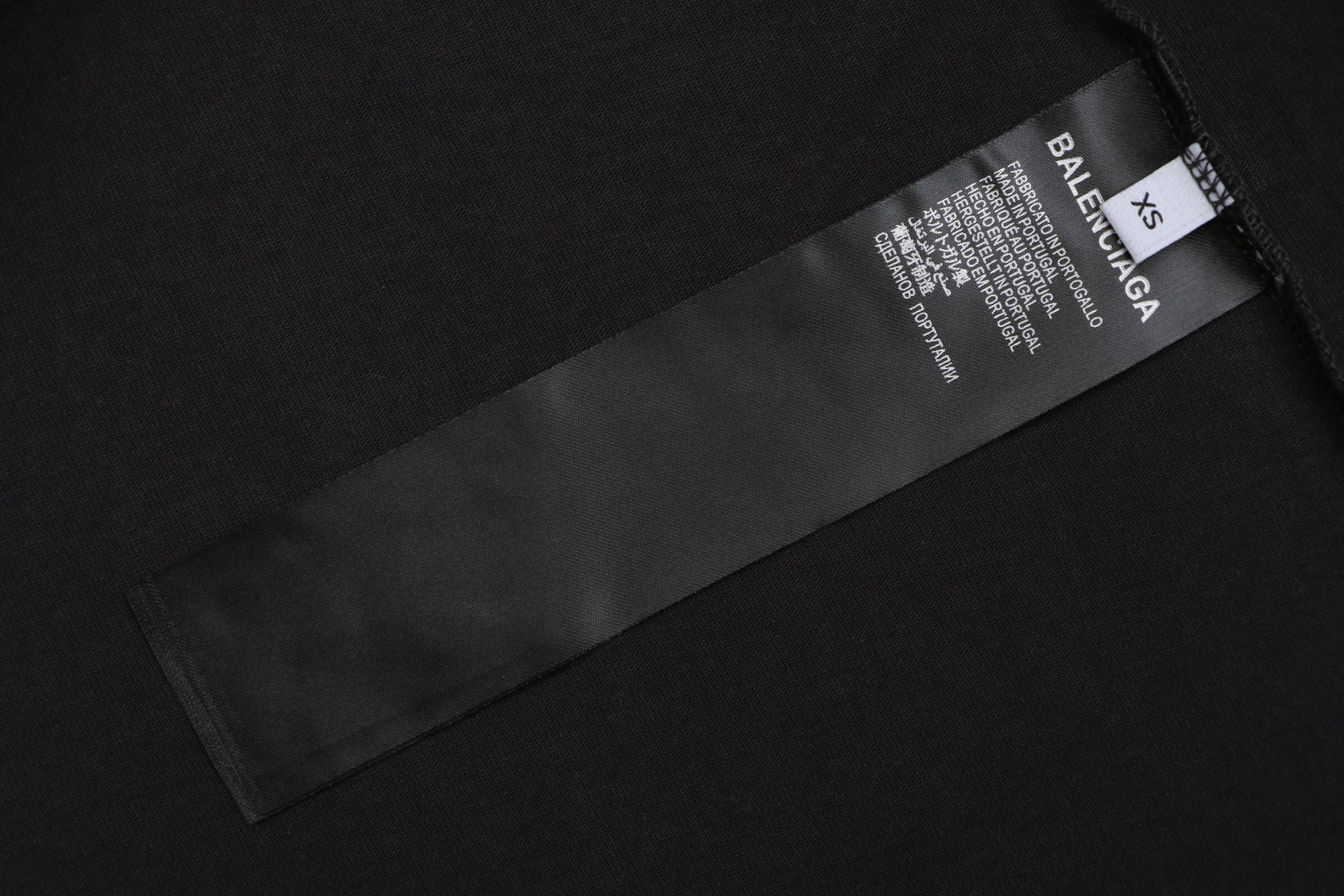 Balenciaga Blue Oval Ring Logo Print Short Sleeve Tee — Black