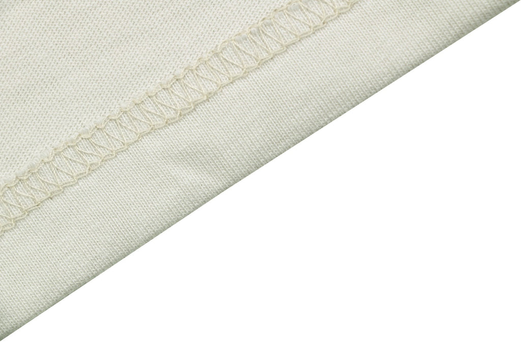 Balenciaga Blue Oval Ring Logo Print Short Sleeve Tee — Cream