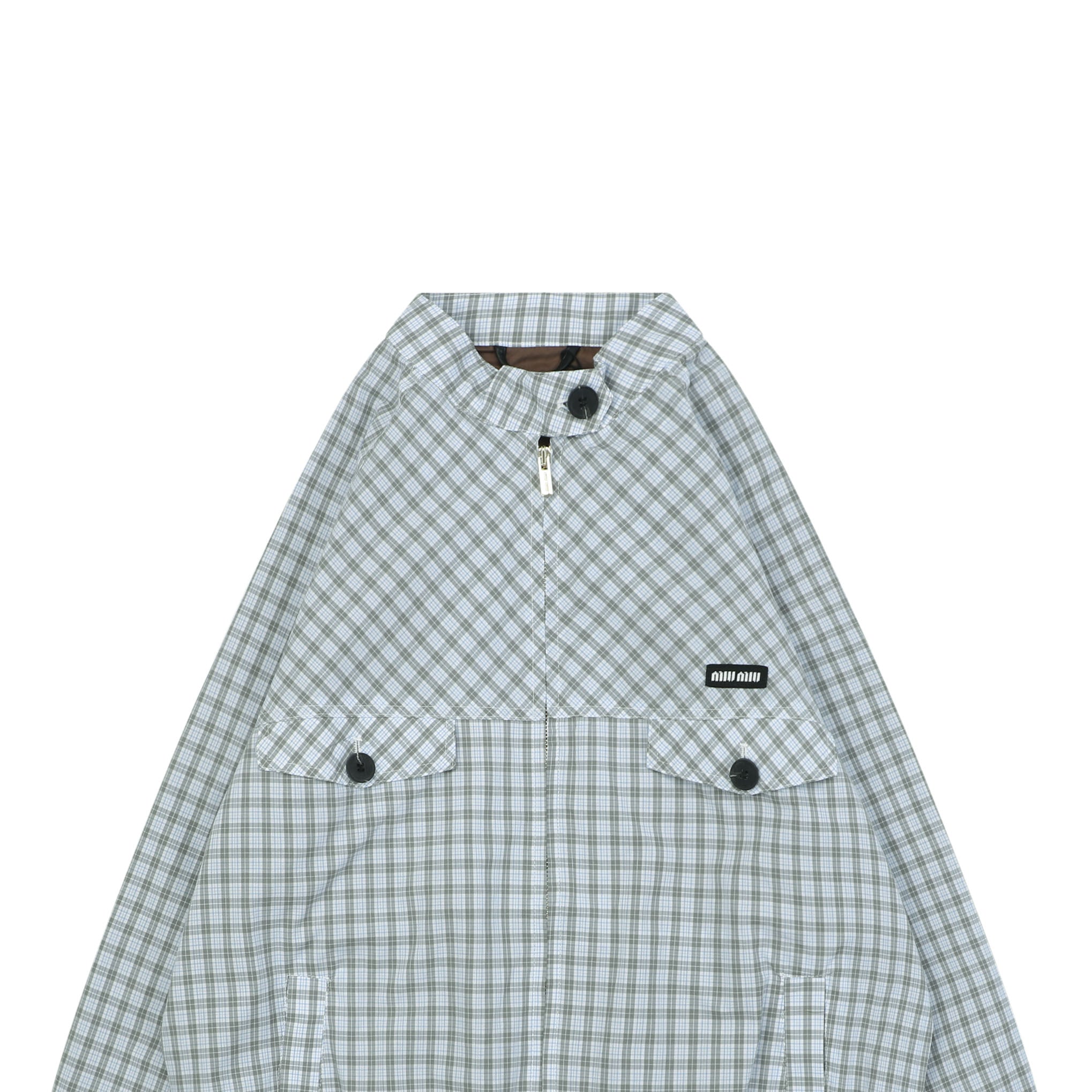 Miu Miu Blue Grey Vichy Check Jacket