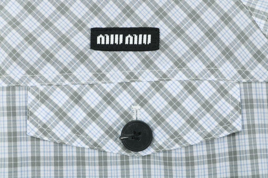 Miu Miu Blue Grey Vichy Check Jacket