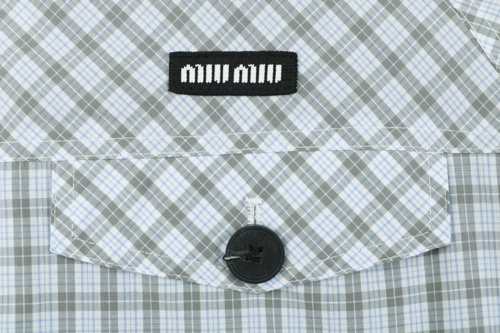 Miu Miu Blue Grey Vichy Check Jacket