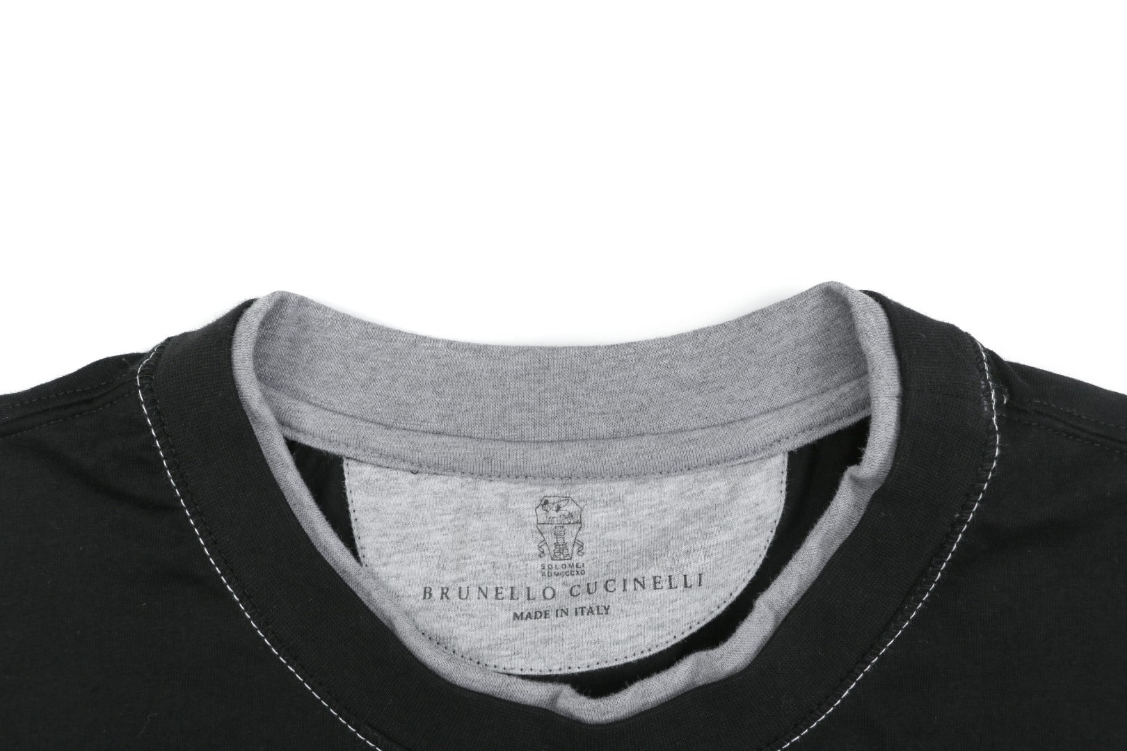 Balenciaga BC Contrast Collar Short Sleeve Tee – Black