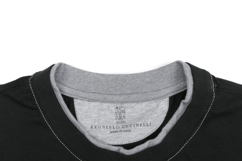 Balenciaga BC Contrast Collar Short Sleeve Tee – Black