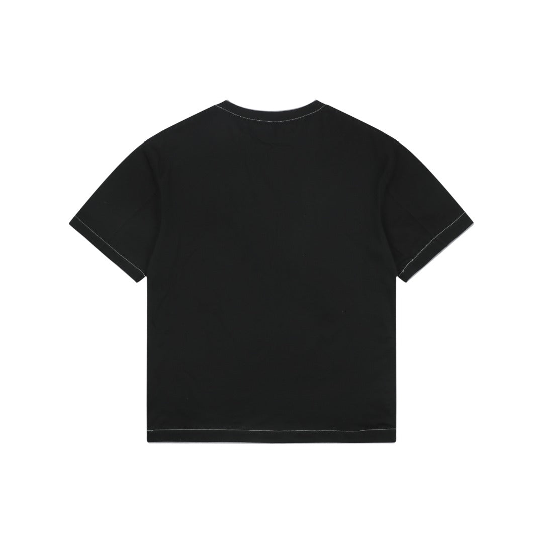 Balenciaga BC Contrast Collar Short Sleeve Tee – Black