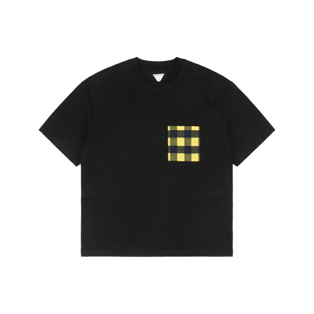 Bottega Veneta SS25 Contrast Check Pocket Short Sleeve Tee – Black